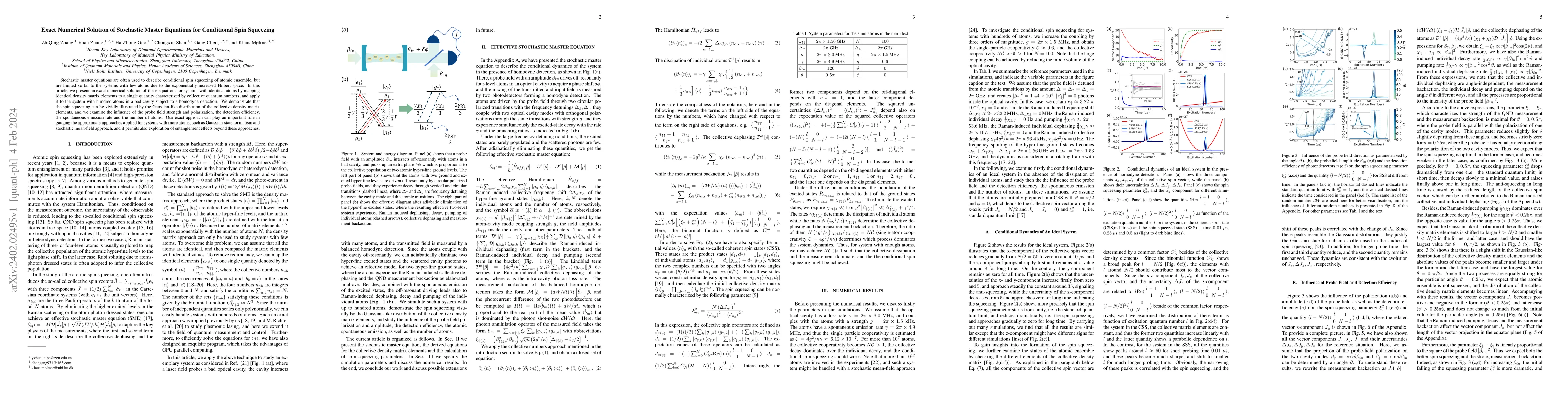 Thumbnail for Exact Numerical Solution of Stochastic Master Equations for Conditional
  Spin Squeezing