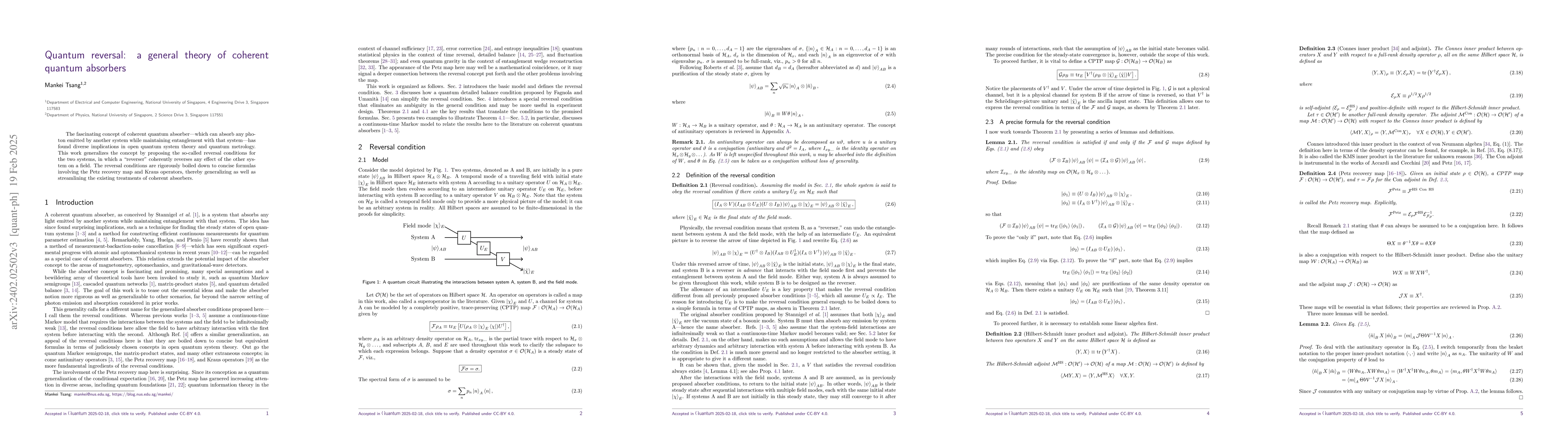 Thumbnail for Quantum reversal: a general theory of coherent quantum absorbers