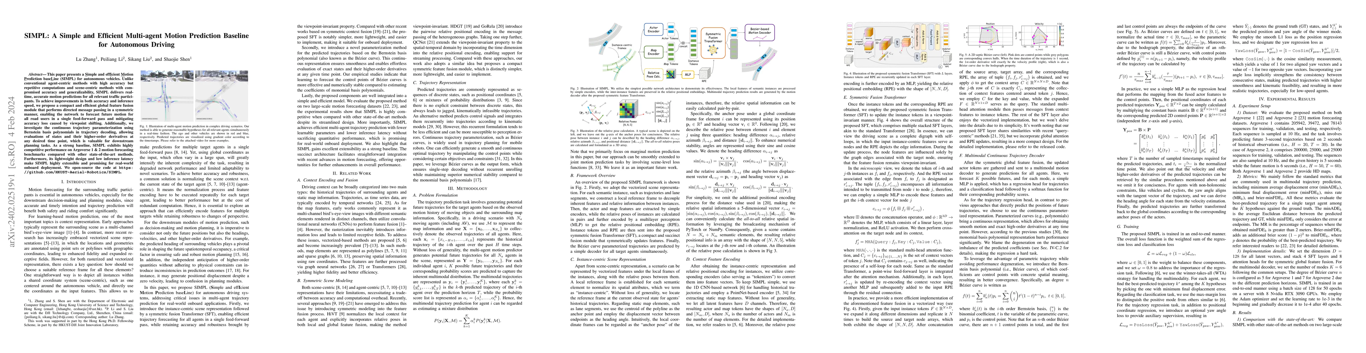 Thumbnail for SIMPL: A Simple and Efficient Multi-agent Motion Prediction Baseline for
  Autonomous Driving