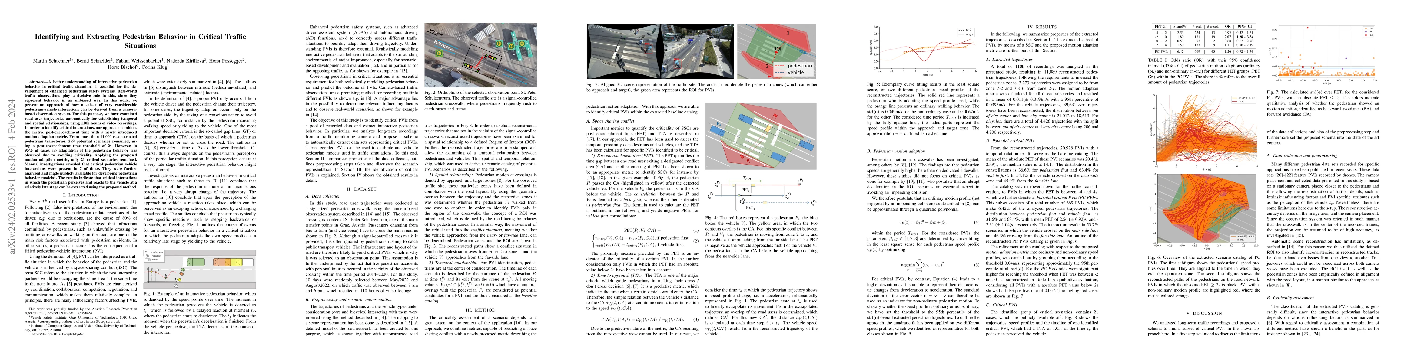 Thumbnail for Identifying and Extracting Pedestrian Behavior in Critical Traffic
  Situations