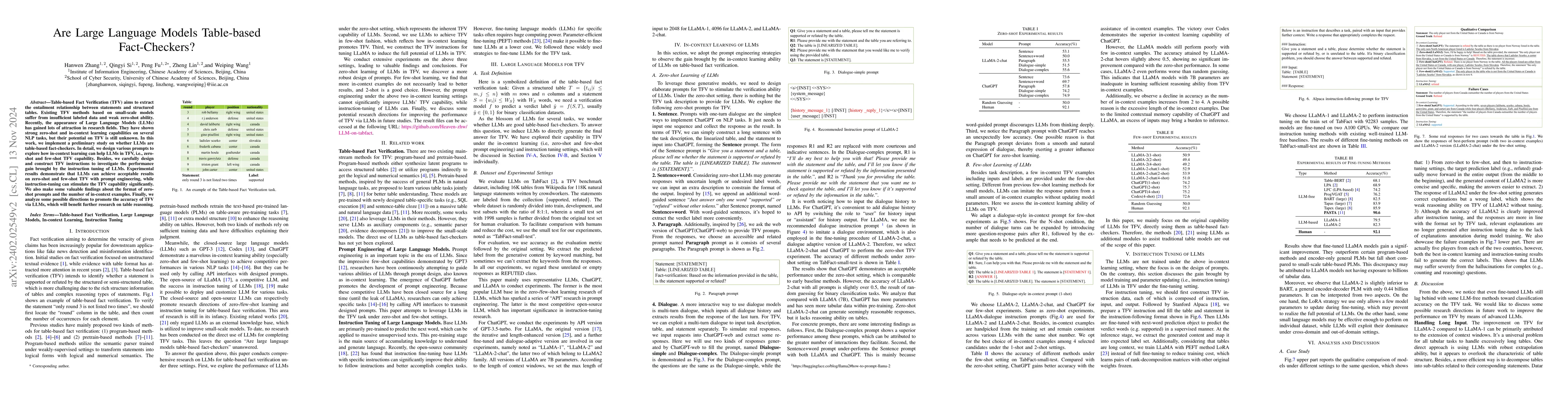Thumbnail for Are Large Language Models Table-based Fact-Checkers?