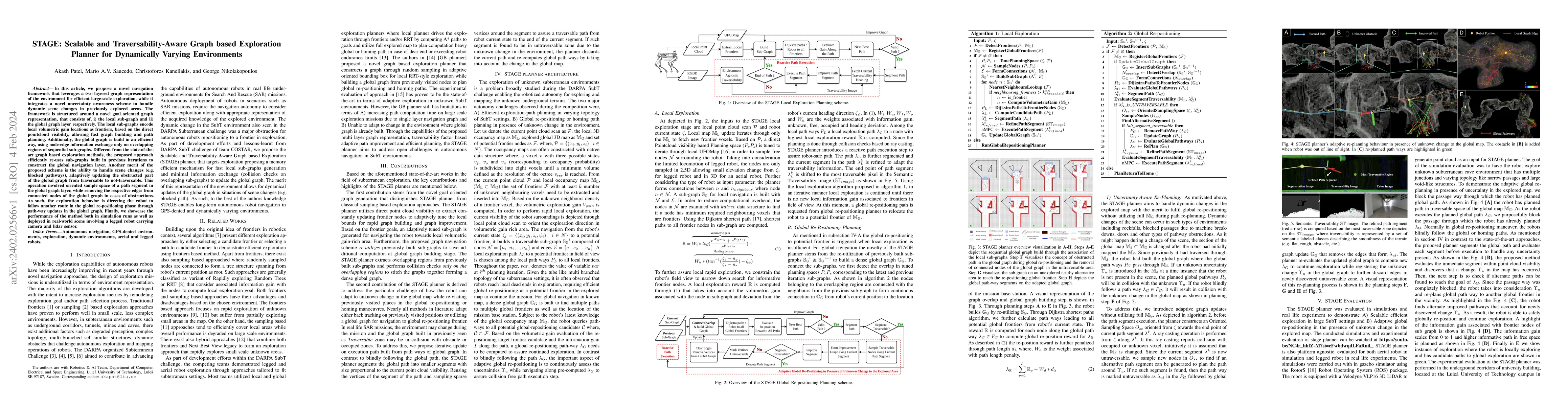 Thumbnail for STAGE: Scalable and Traversability-Aware Graph based Exploration Planner
  for Dynamically Varying Environments
