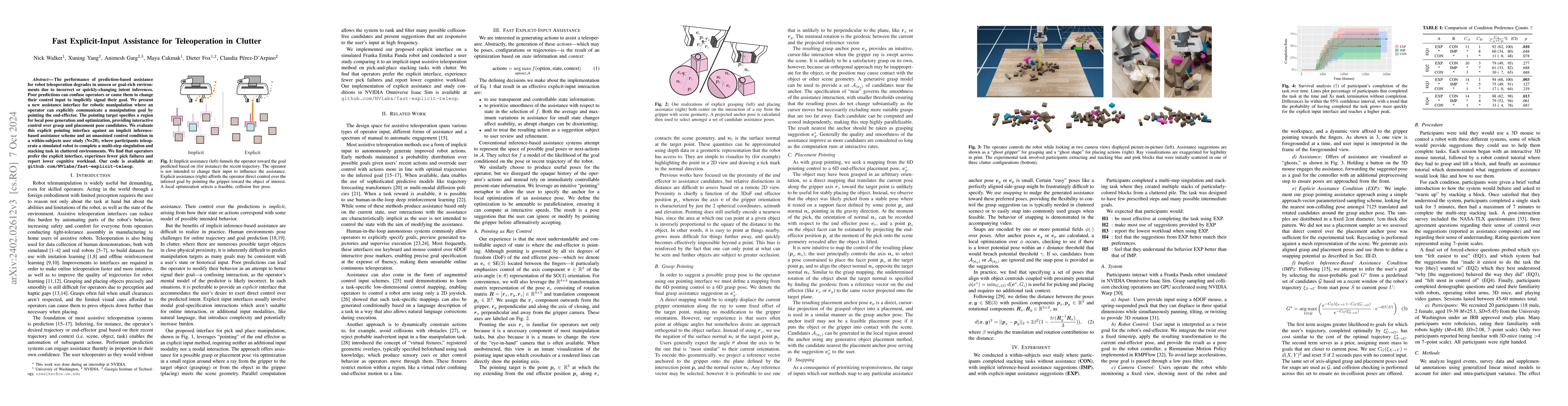 Thumbnail for Fast Explicit-Input Assistance for Teleoperation in Clutter