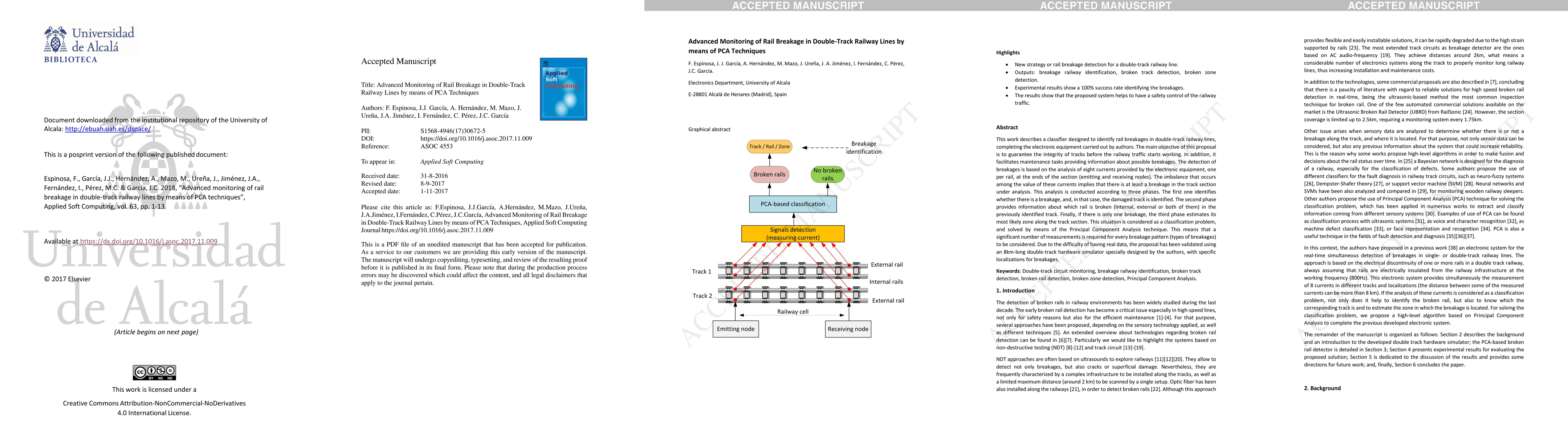 Thumbnail for Advanced monitoring of rail breakage in double-track railway lines by
  means of PCA techniques