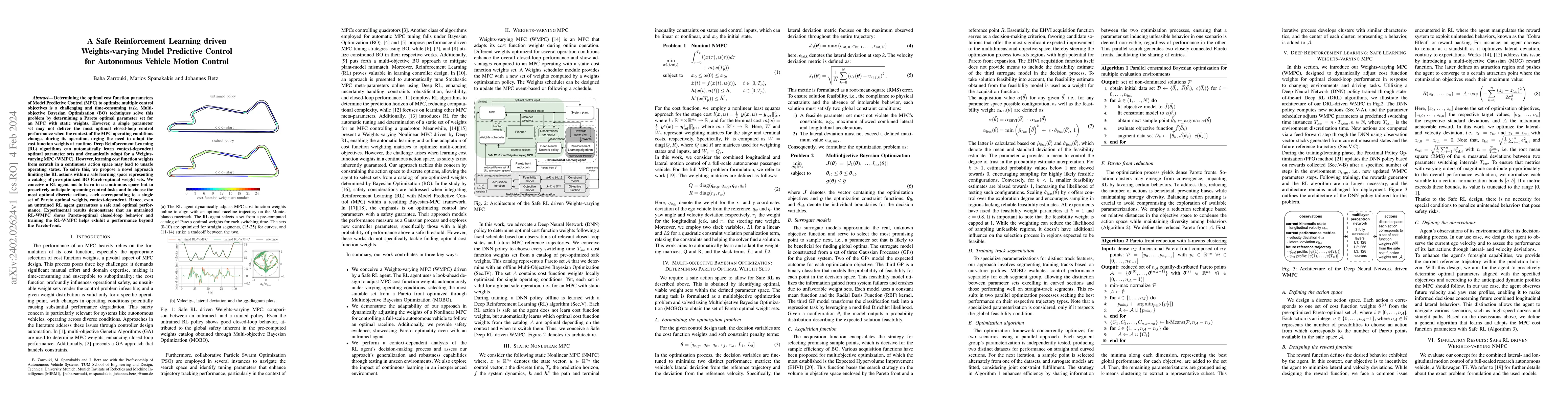 Thumbnail for A Safe Reinforcement Learning driven Weights-varying Model Predictive
  Control for Autonomous Vehicle Motion Control