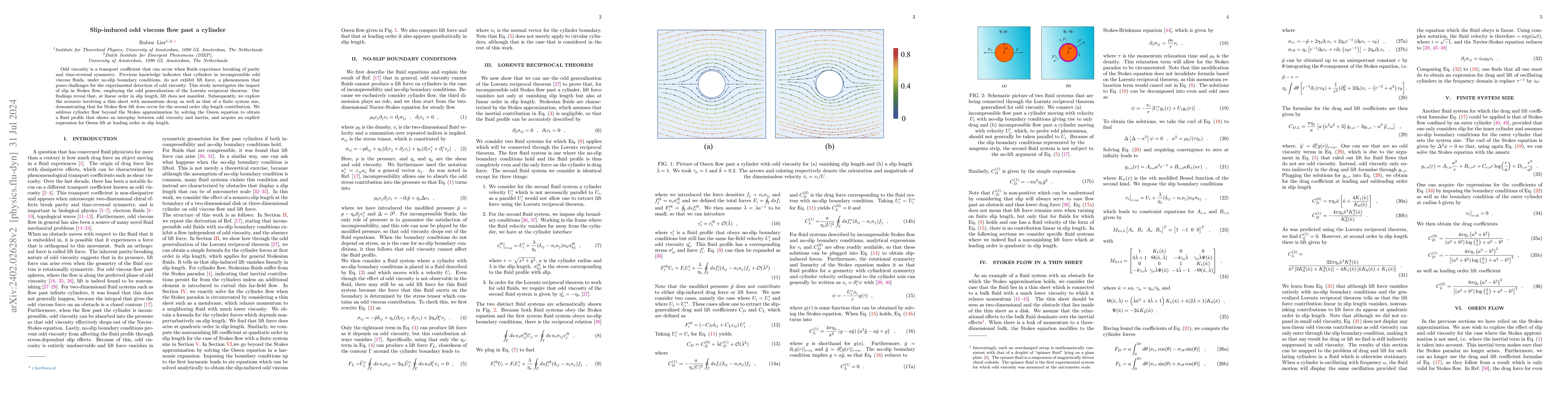 Thumbnail for Slip-induced odd viscous flow past a cylinder