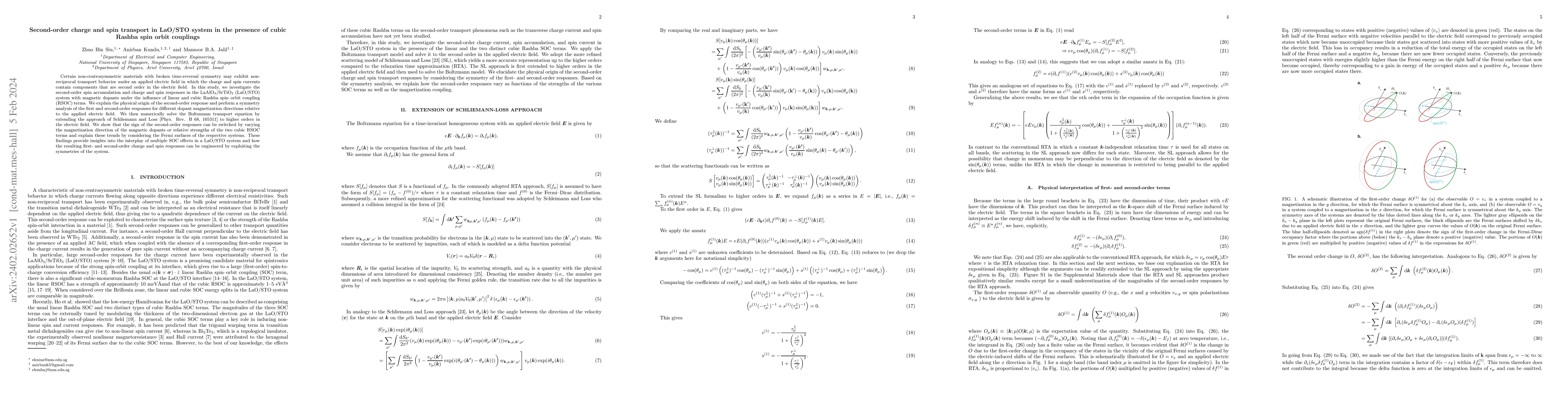 Thumbnail for Second-order charge and spin transport in LaO/STO system in the presence
  of cubic Rashba spin orbit couplings
