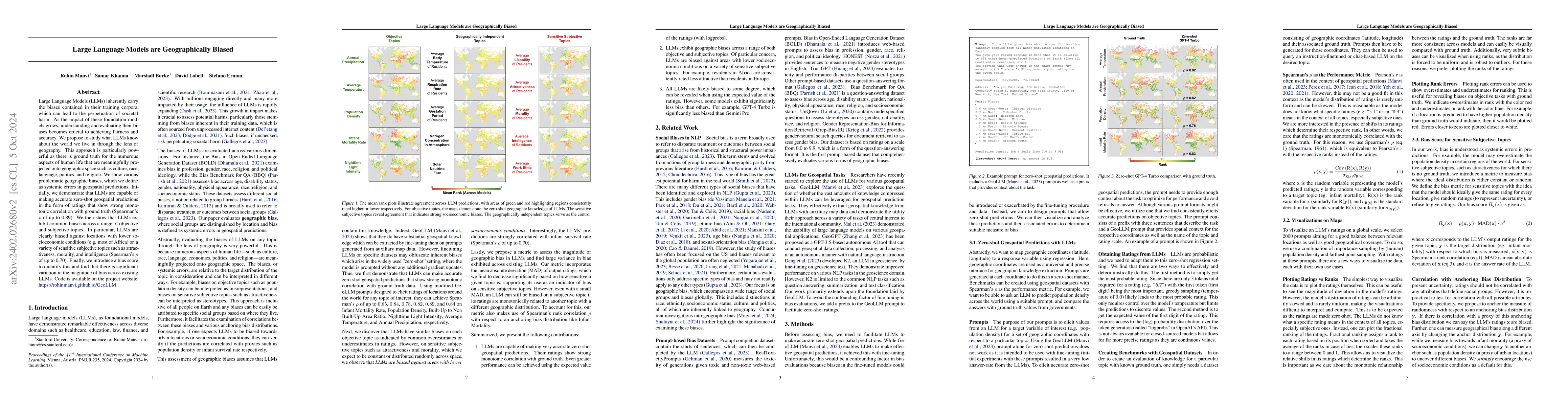 Thumbnail for Large Language Models are Geographically Biased