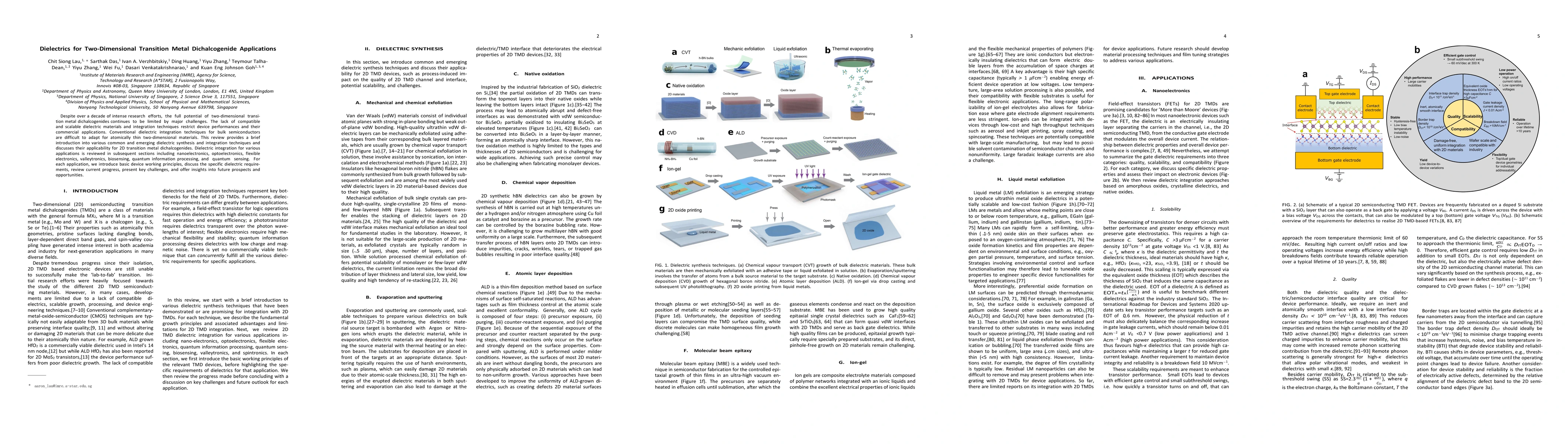 Thumbnail for Dielectrics for Two-Dimensional Transition Metal Dichalcogenide
  Applications