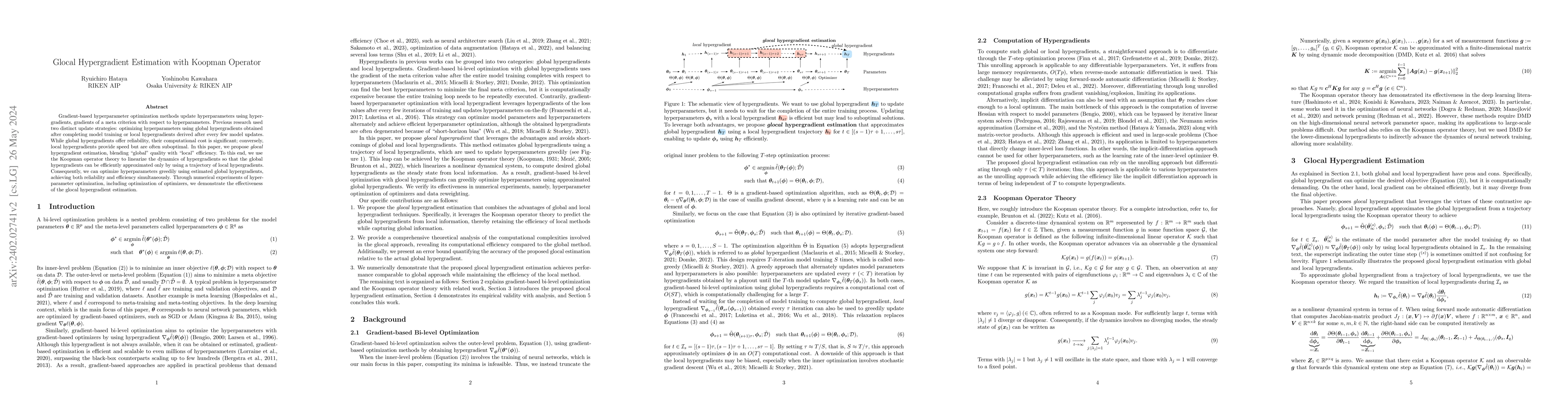 Thumbnail for Glocal Hypergradient Estimation with Koopman Operator