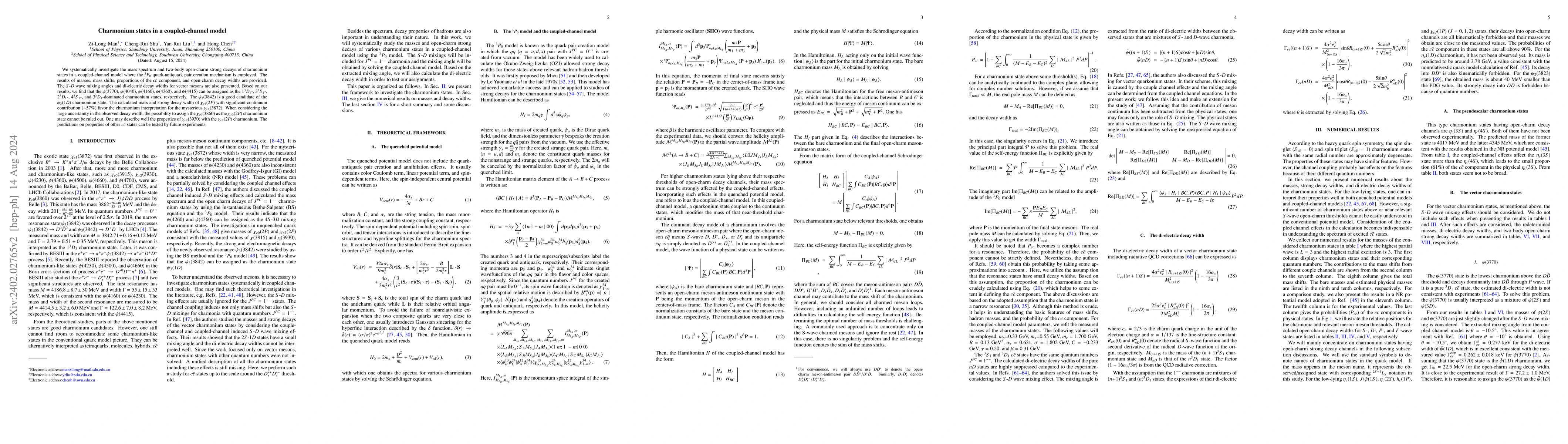 Thumbnail for Charmonium states in a coupled-channel model