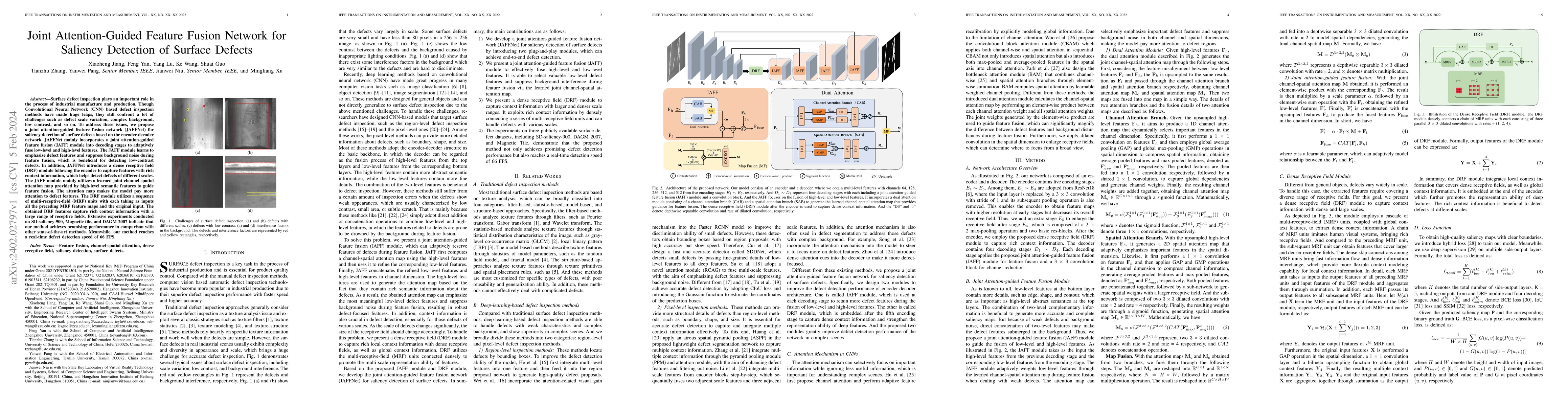 Thumbnail for Joint Attention-Guided Feature Fusion Network for Saliency Detection of
  Surface Defects