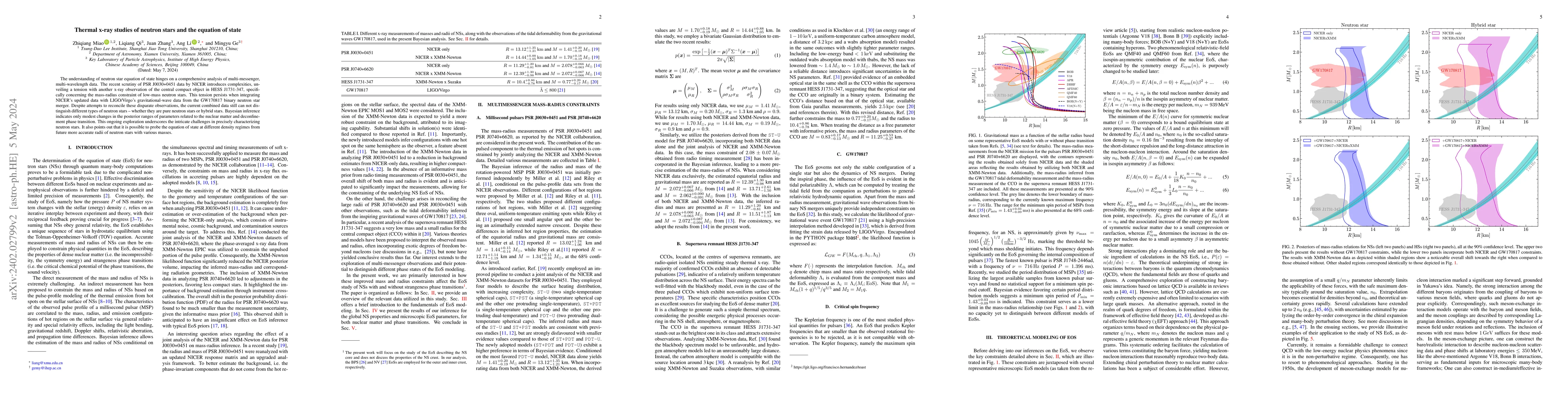 Thumbnail for Thermal x-ray studies of neutron stars and the equation of state