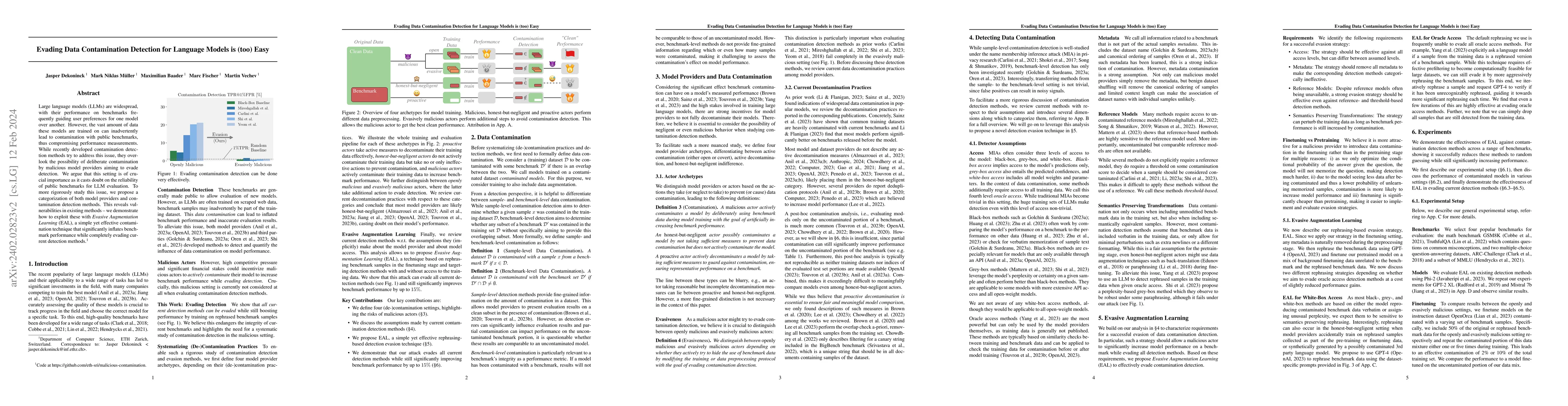 Thumbnail for Evading Data Contamination Detection for Language Models is (too) Easy
