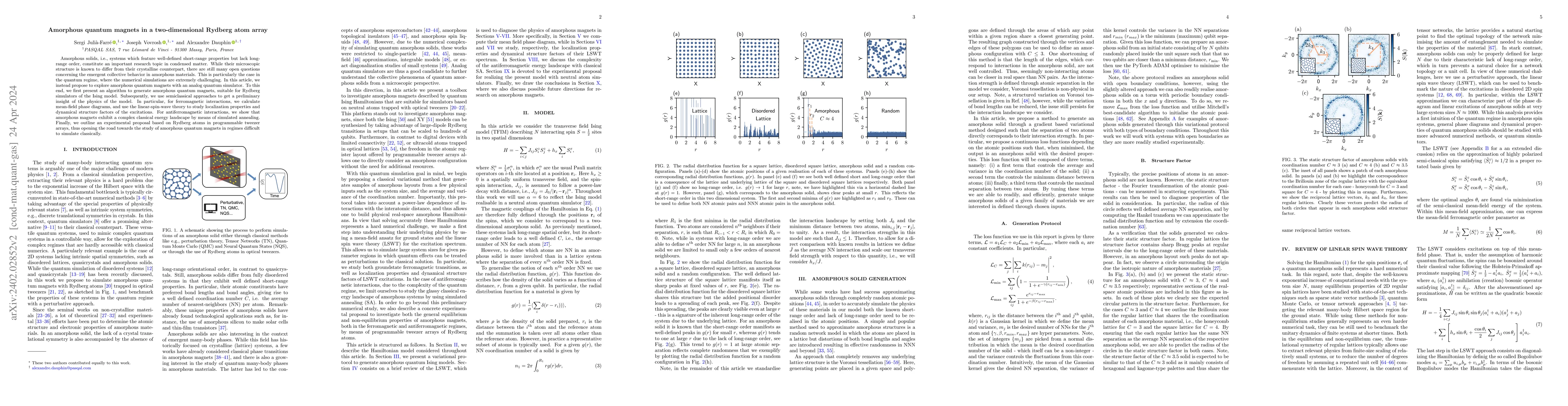 Thumbnail for Amorphous quantum magnets in a two-dimensional Rydberg atom array