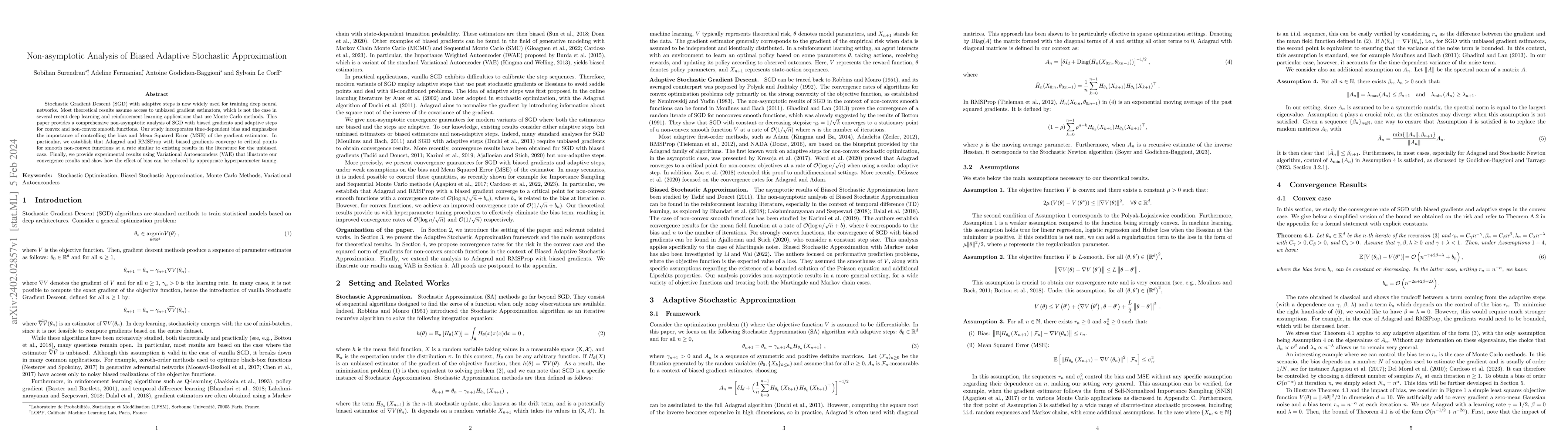 Thumbnail for Non-asymptotic Analysis of Biased Adaptive Stochastic Approximation