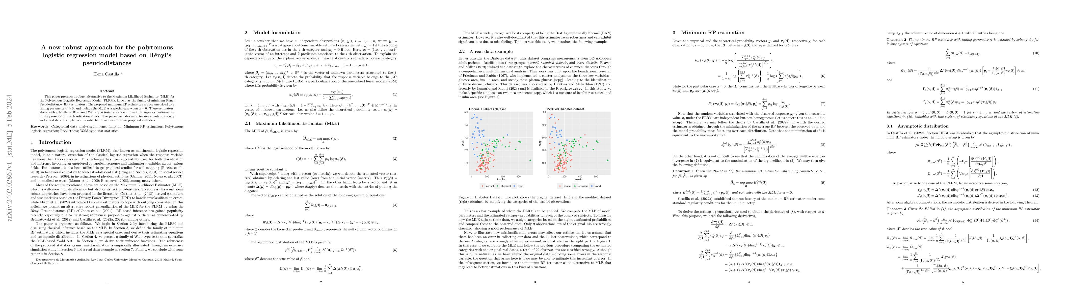 Thumbnail for A new robust approach for the polytomous logistic regression model based
  on R\'enyi's pseudodistances