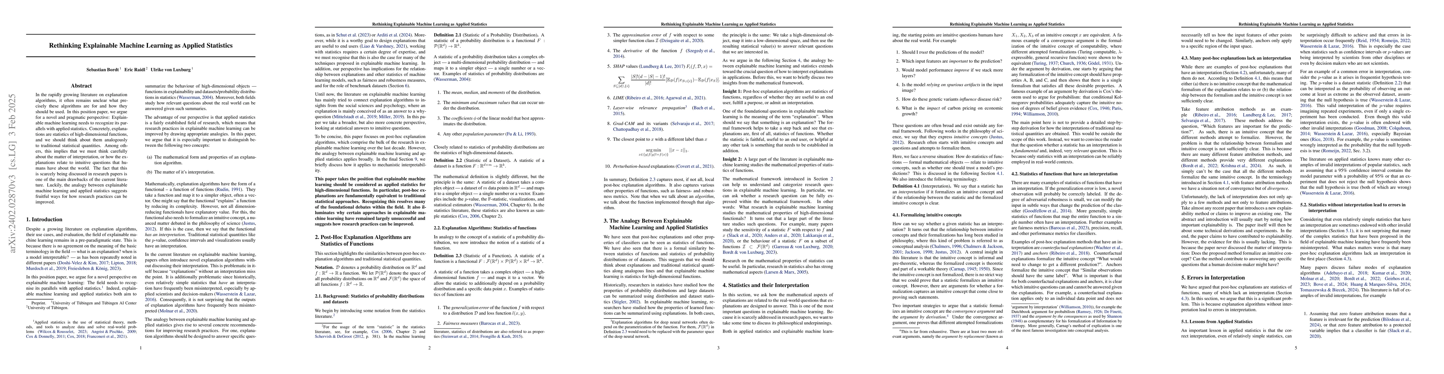Thumbnail for Statistics without Interpretation: A Sober Look at Explainable Machine
  Learning