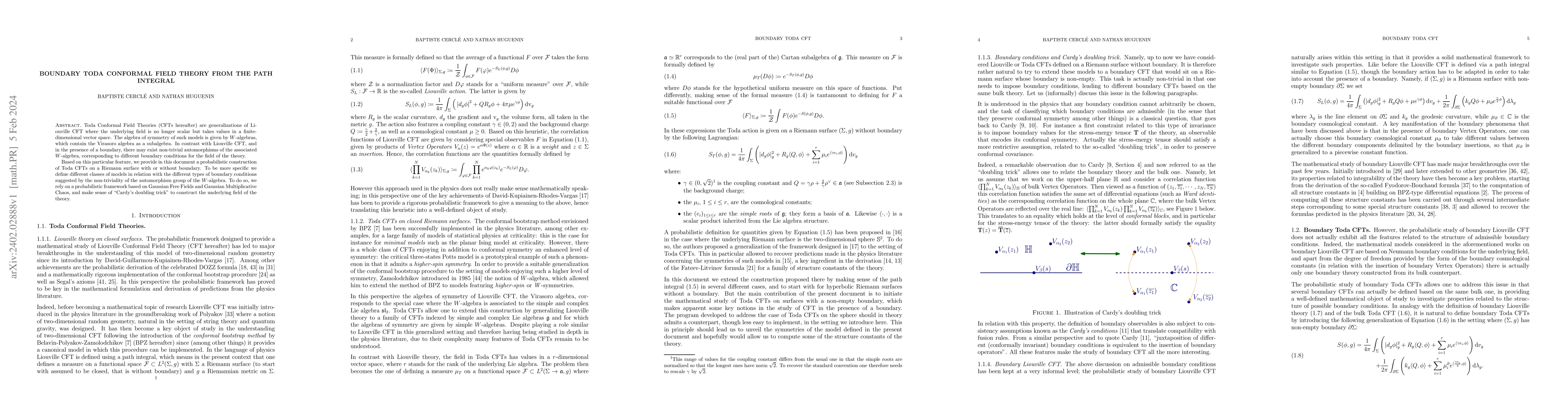 Thumbnail for Boundary Toda Conformal Field Theory from the path integral