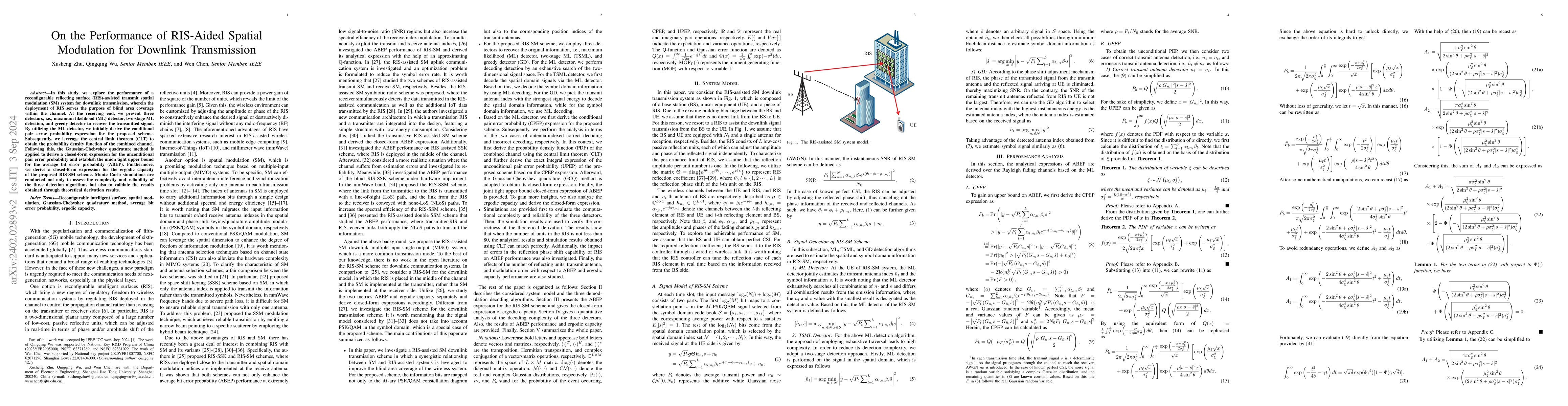 Thumbnail for On the Performance of RIS-Aided Spatial Modulation for Downlink
  Transmission