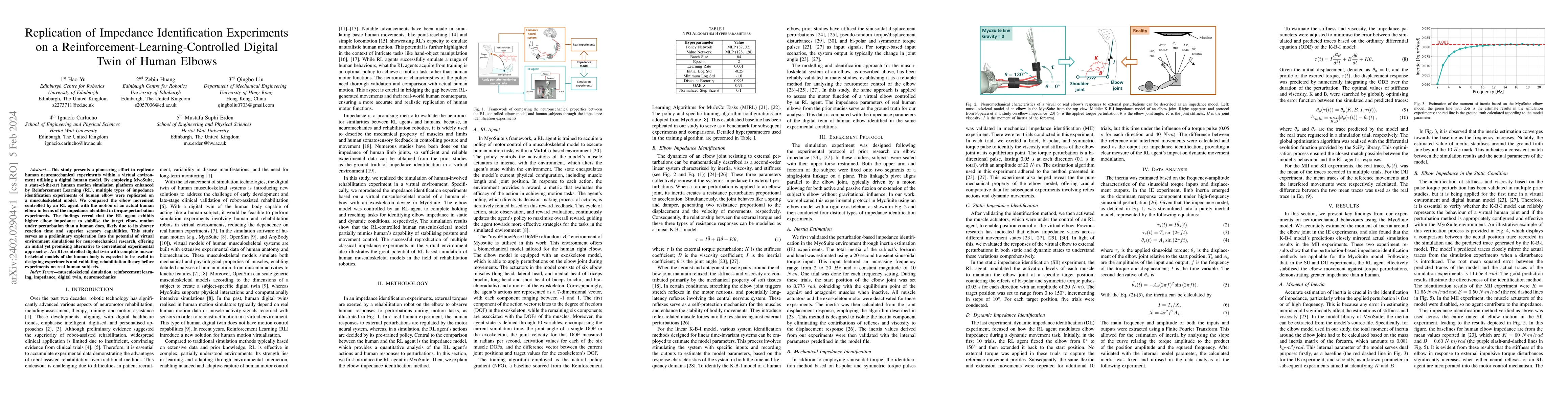 Thumbnail for Replication of Impedance Identification Experiments on a
  Reinforcement-Learning-Controlled Digital Twin of Human Elbows