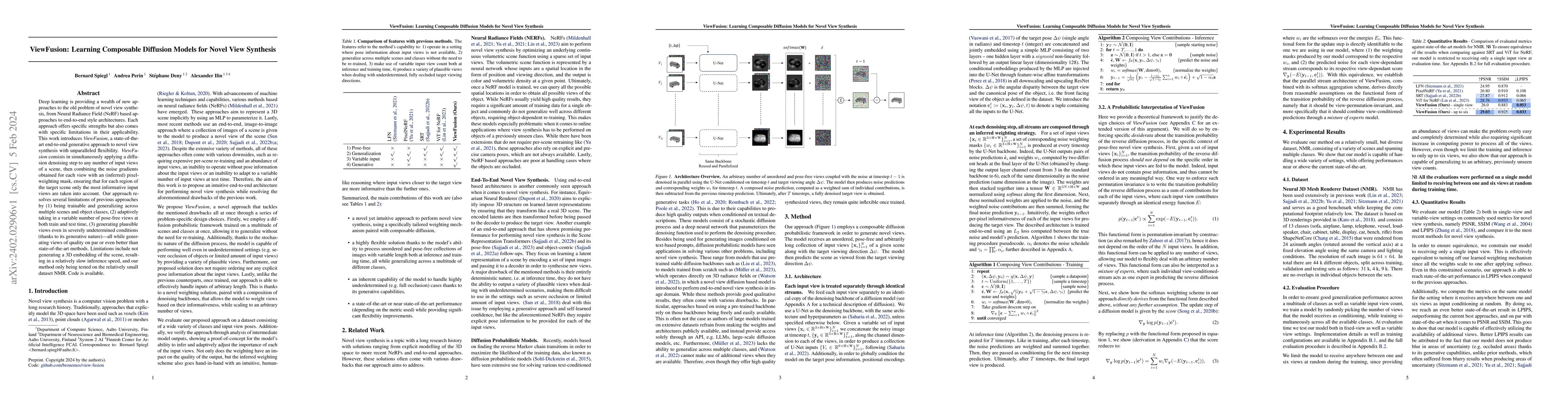 Thumbnail for ViewFusion: Learning Composable Diffusion Models for Novel View
  Synthesis