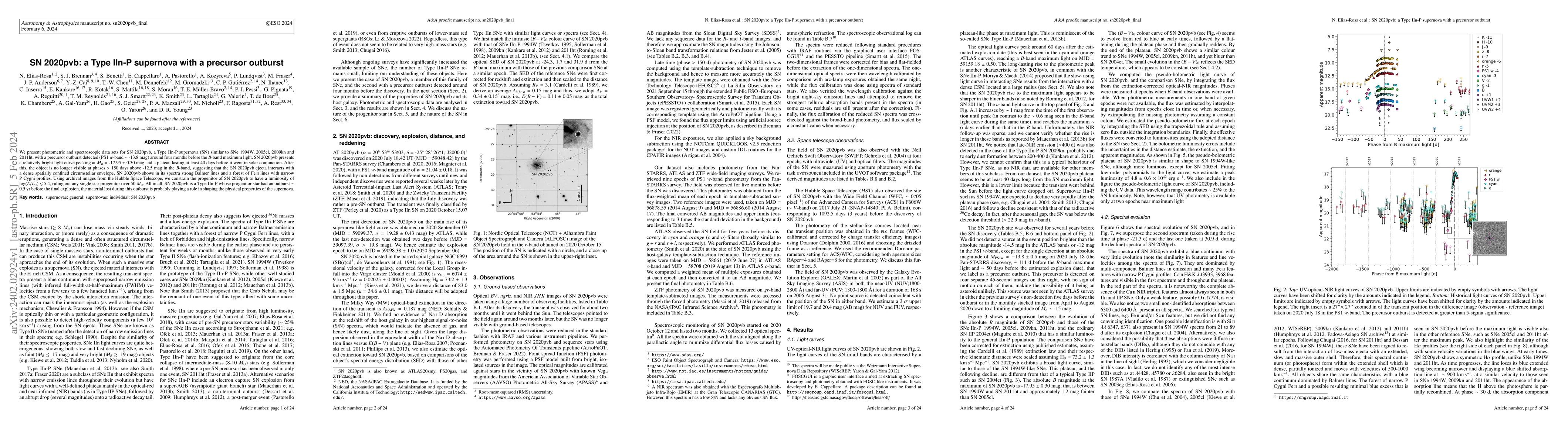 Thumbnail for SN 2020pvb: a Type IIn-P supernova with a precursor outburst