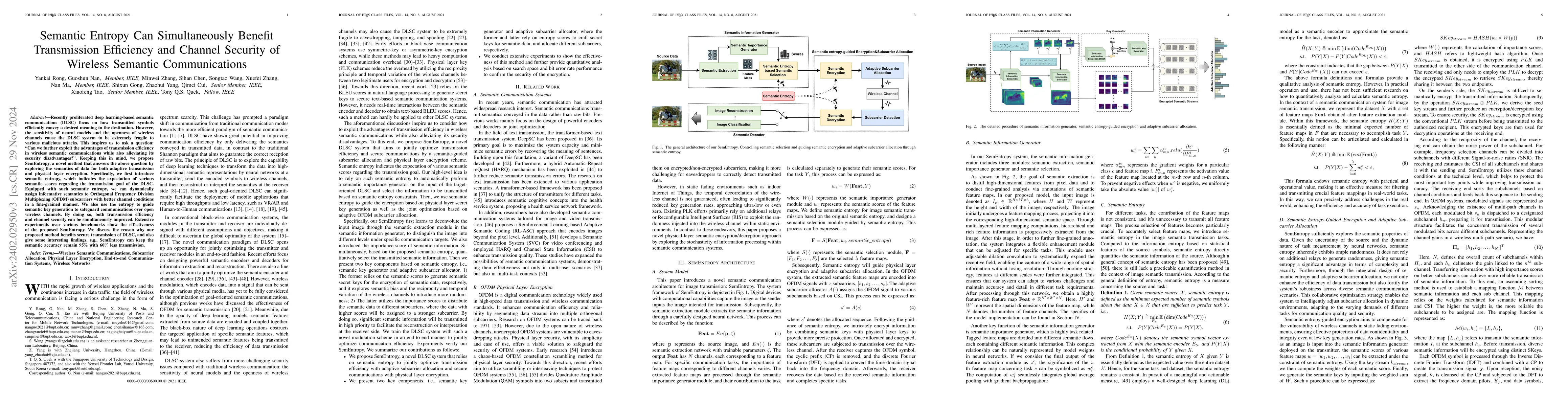 Thumbnail for Semantic Entropy Can Simultaneously Benefit Transmission Efficiency and
  Channel Security of Wireless Semantic Communications