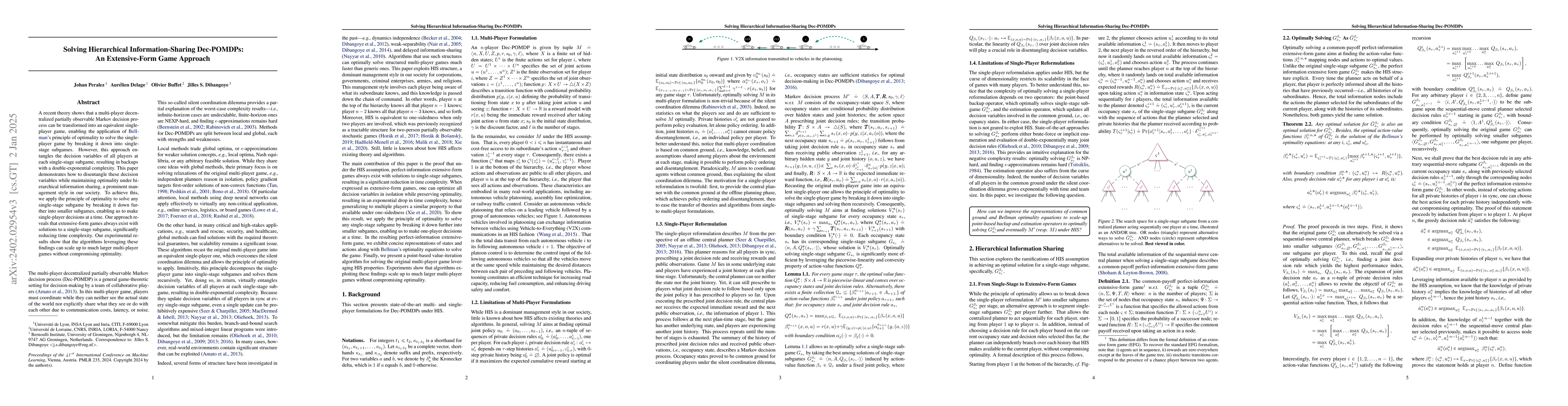 Thumbnail for Solving Hierarchical Information-Sharing Dec-POMDPs: An Extensive-Form
  Game Approach