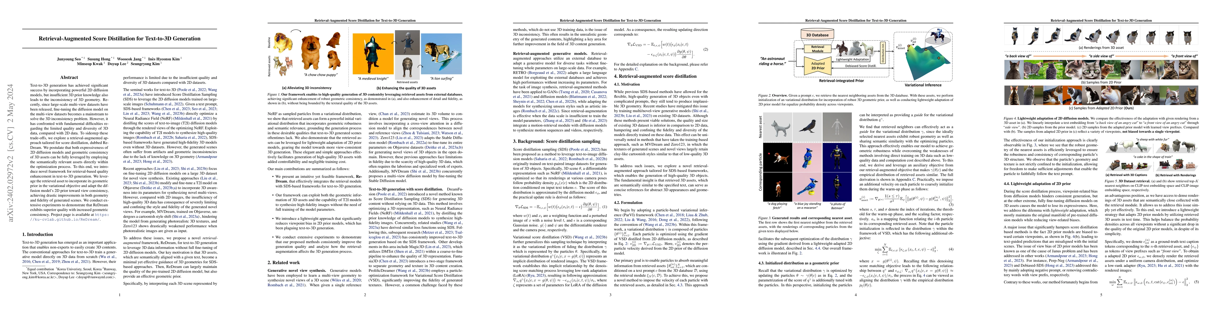 Thumbnail for Retrieval-Augmented Score Distillation for Text-to-3D Generation