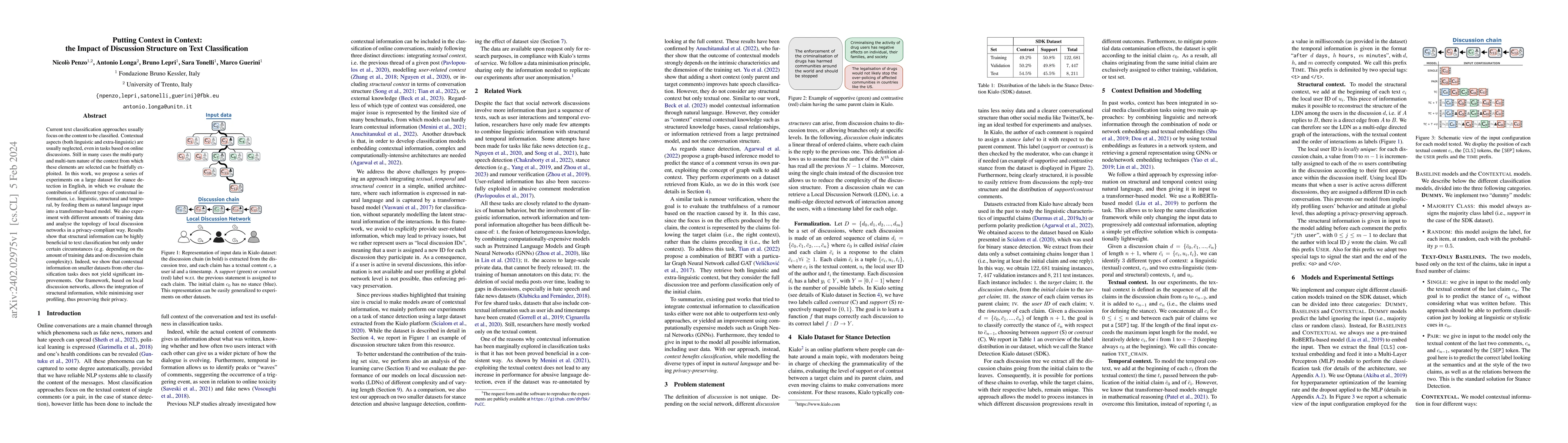 Thumbnail for Putting Context in Context: the Impact of Discussion Structure on Text
  Classification