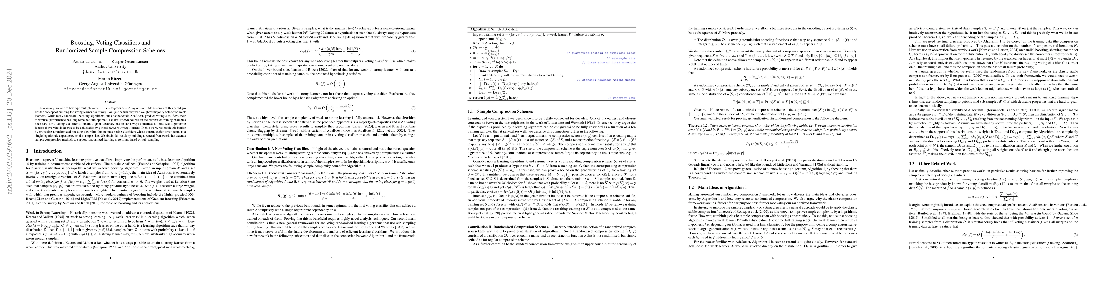 Thumbnail for Boosting, Voting Classifiers and Randomized Sample Compression Schemes