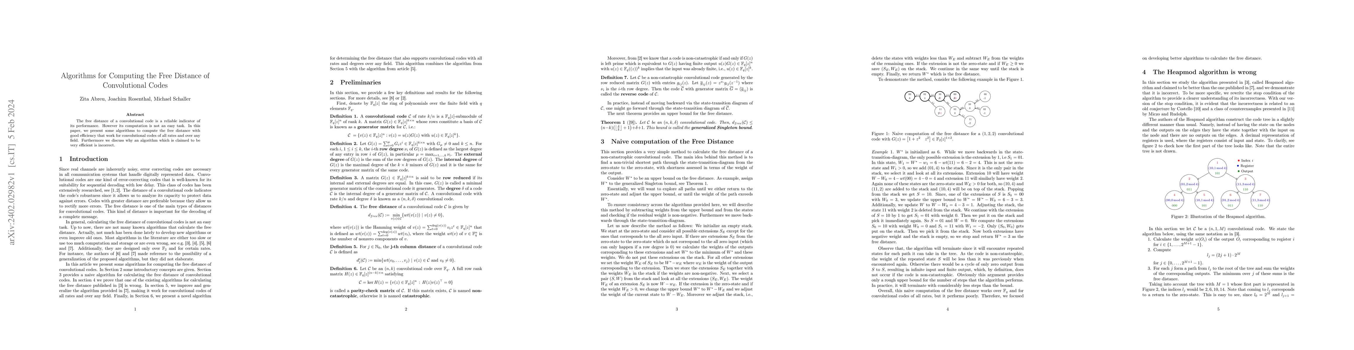 Thumbnail for Algorithms for Computing the Free Distance of Convolutional Codes