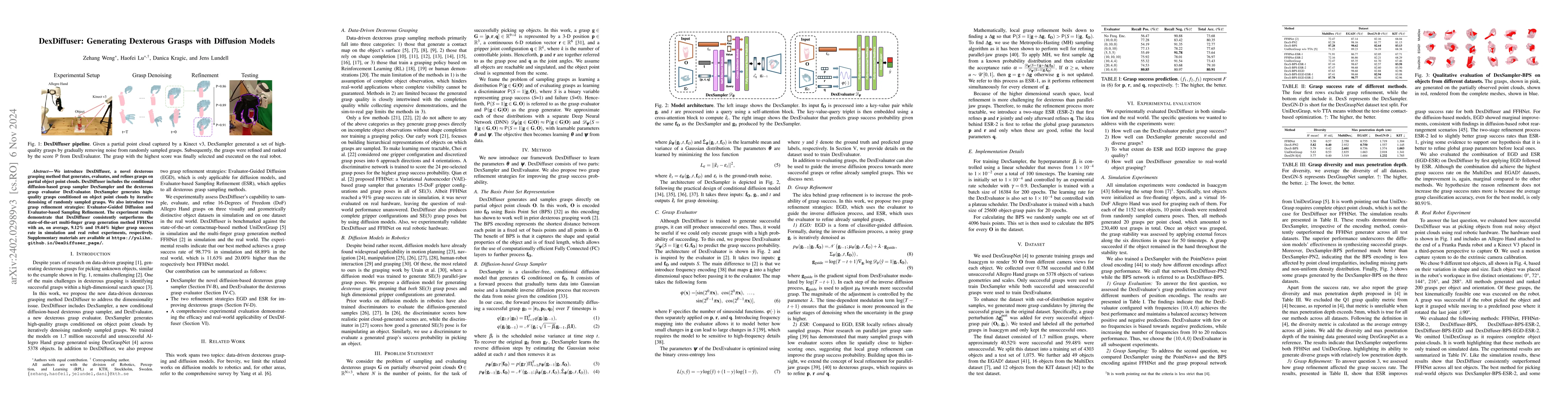 Thumbnail for DexDiffuser: Generating Dexterous Grasps with Diffusion Models