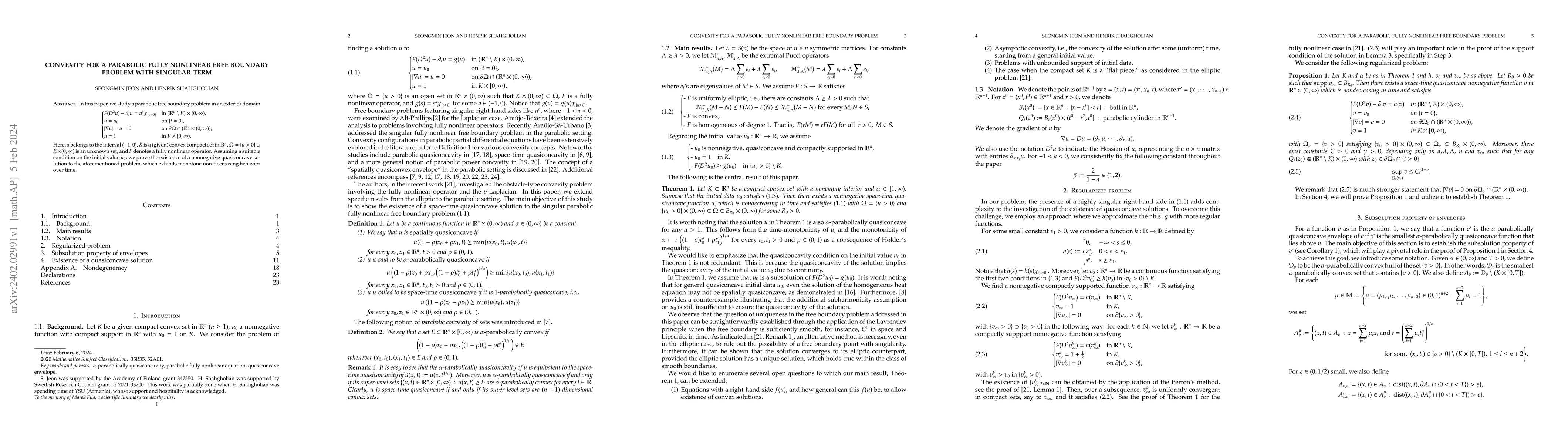Thumbnail for Convexity for a parabolic fully nonlinear free boundary problem with
  singular term