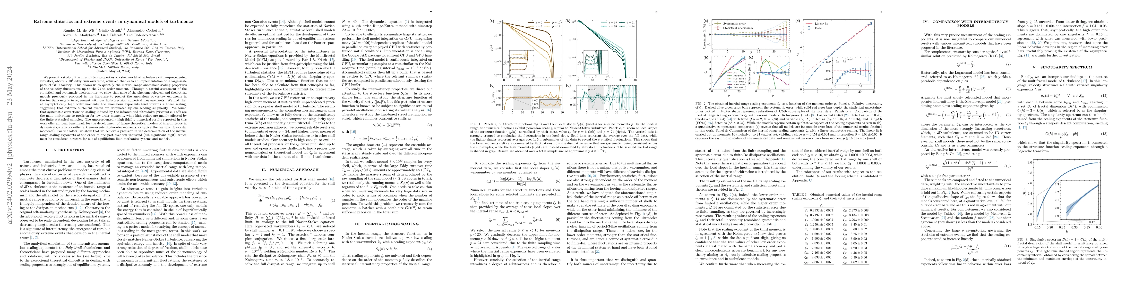 Thumbnail for Extreme statistics and extreme events in dynamical models of turbulence