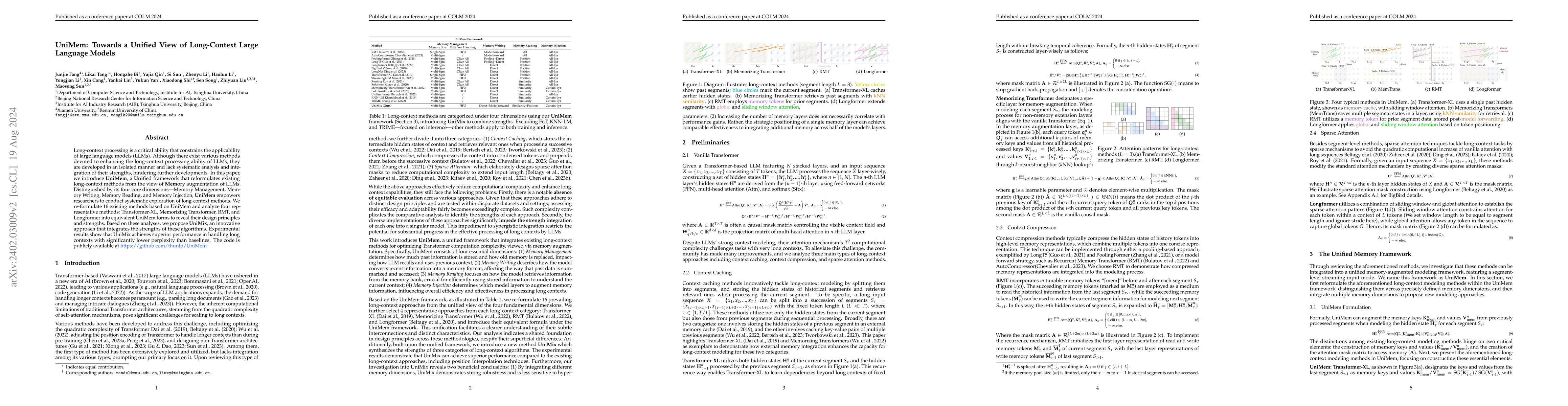 Thumbnail for UniMem: Towards a Unified View of Long-Context Large Language Models