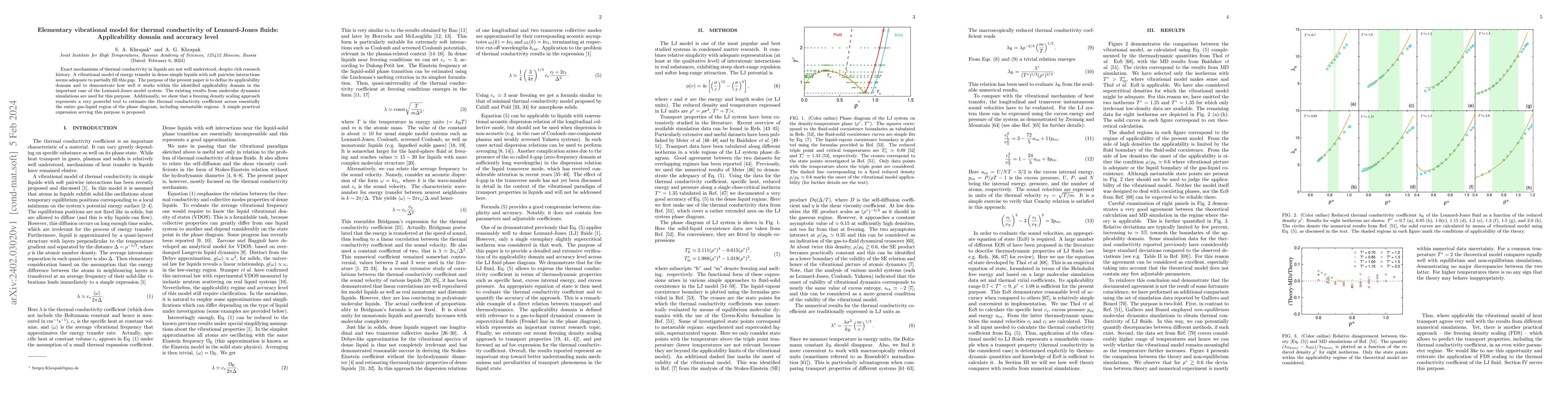 Thumbnail for Elementary vibrational model for thermal conductivity of Lennard-Jones
  fluids: Applicability domain and accuracy level