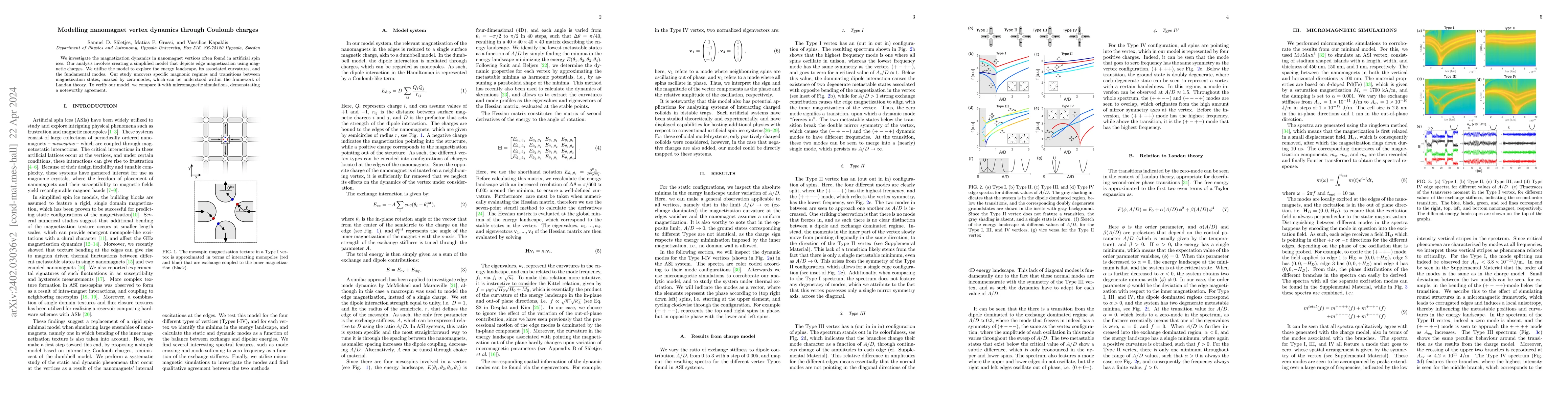 Thumbnail for Modelling nanomagnet vertex dynamics through Coulomb charges