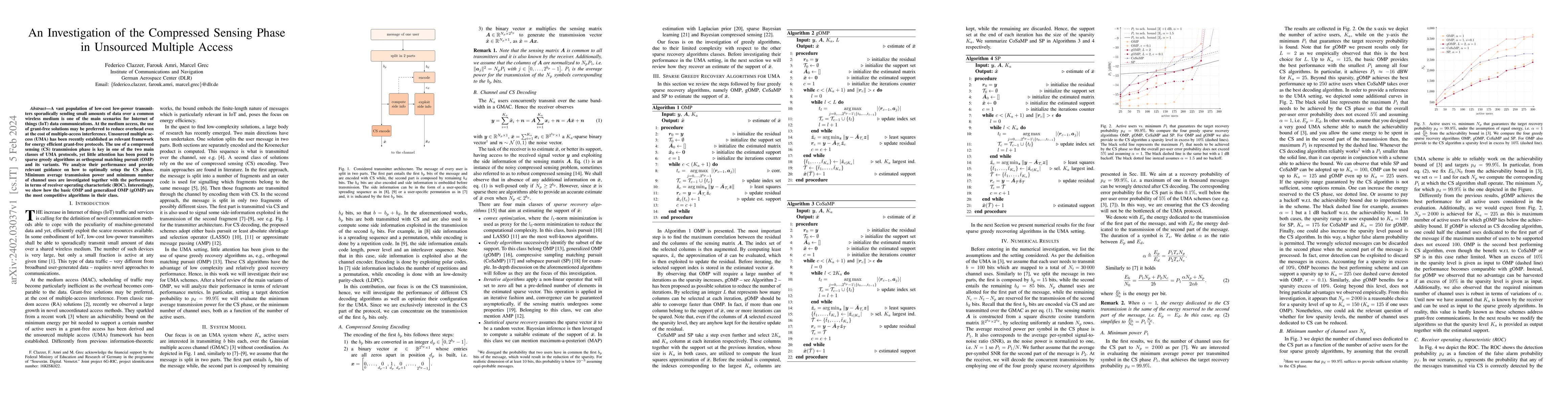 Thumbnail for An Investigation of the Compressed Sensing Phase in Unsourced Multiple
  Access