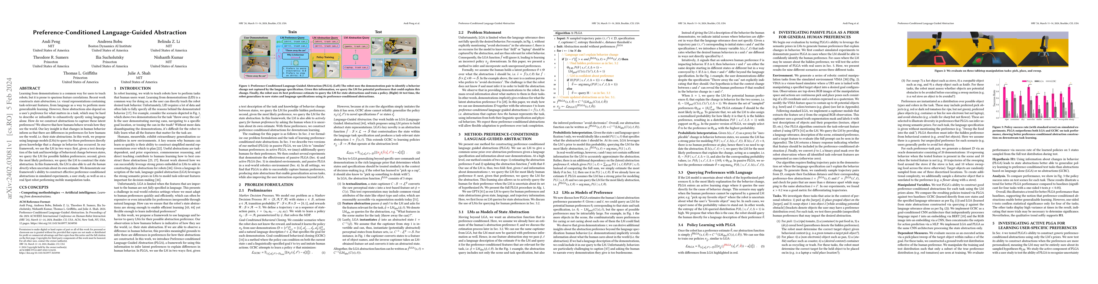 Thumbnail for Preference-Conditioned Language-Guided Abstraction