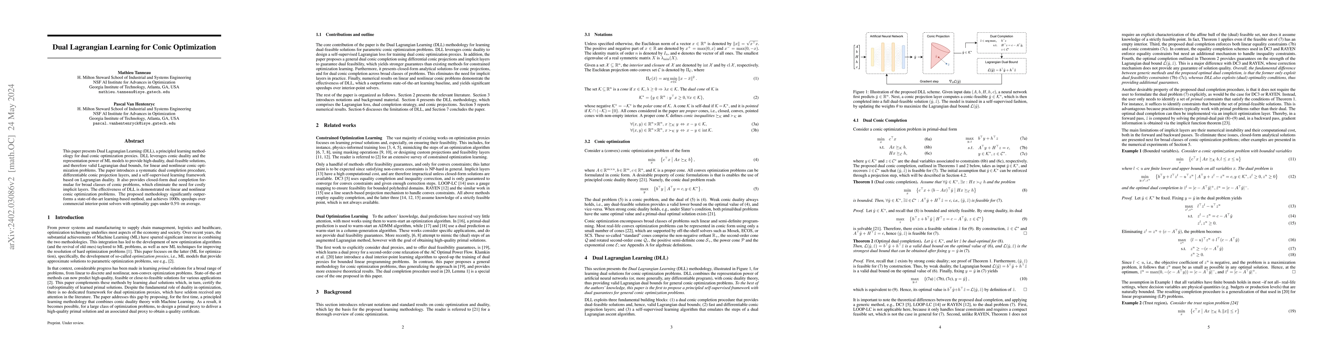 Thumbnail for Dual Lagrangian Learning for Conic Optimization