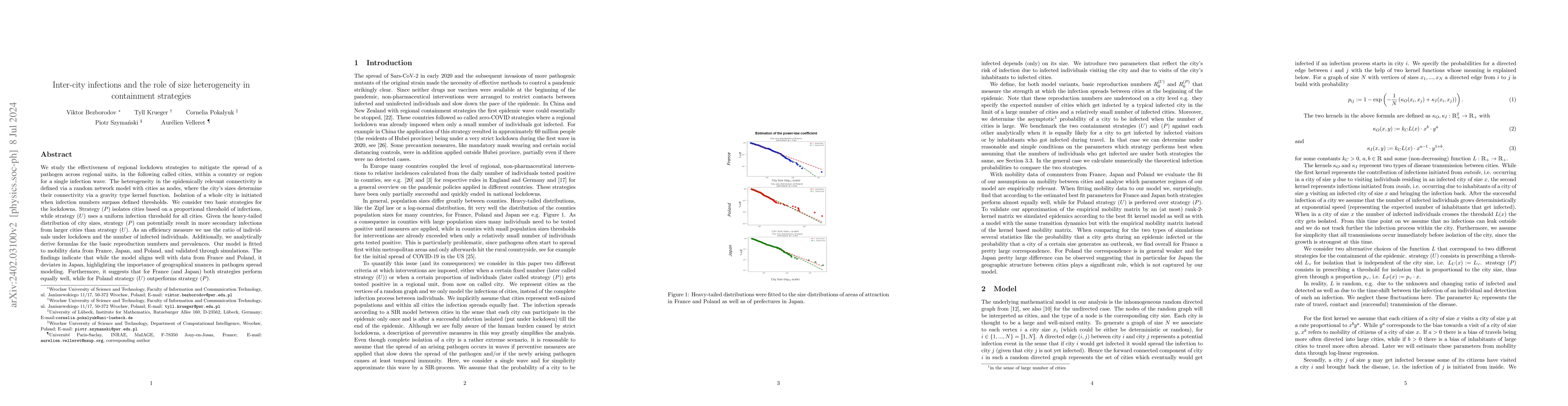Thumbnail for Inter-city infections and the role of size heterogeneity in containment
  strategies