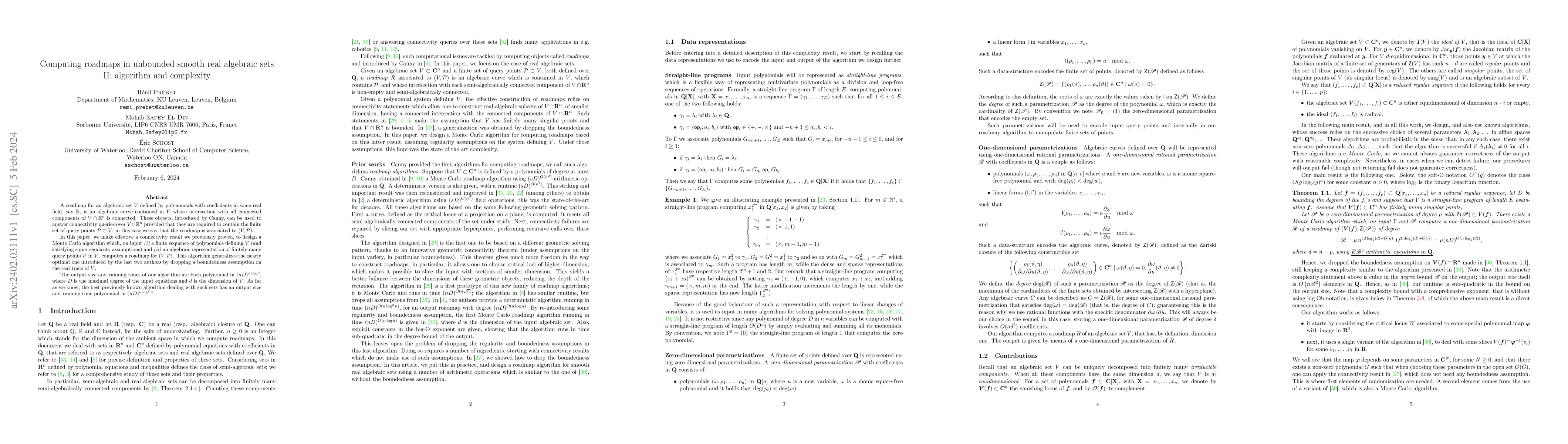 Thumbnail for Computing roadmaps in unbounded smooth real algebraic sets II: algorithm
  and complexity