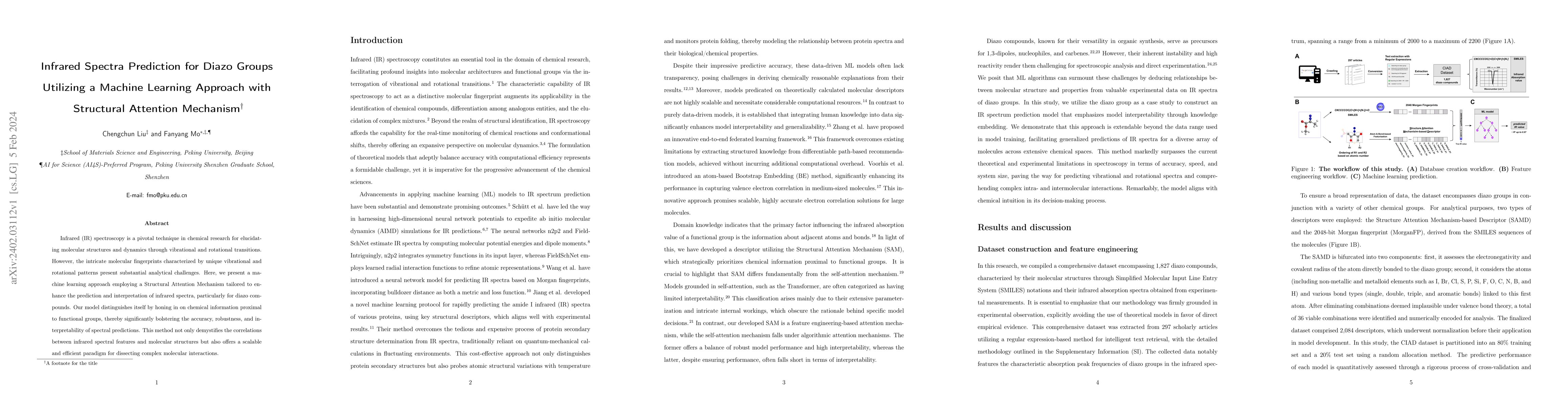 Thumbnail for Infrared Spectra Prediction for Diazo Groups Utilizing a Machine
  Learning Approach with Structural Attention Mechanism