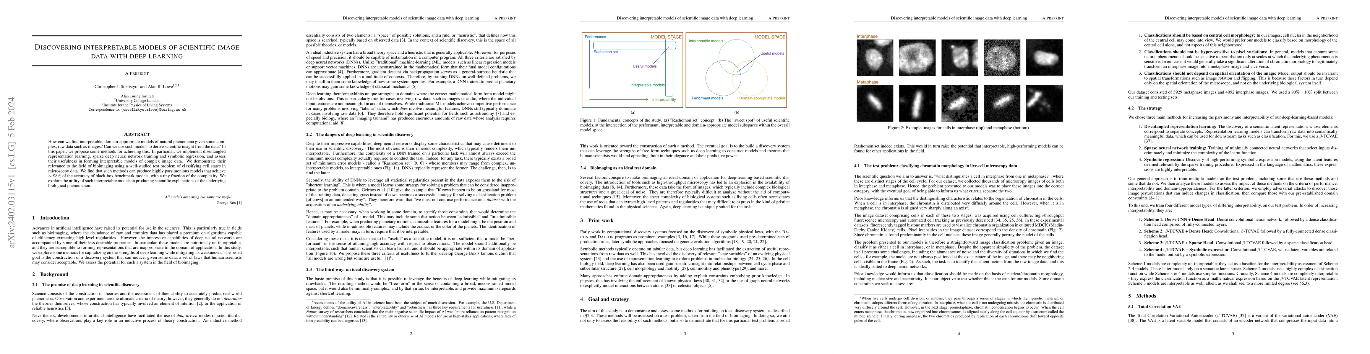 Thumbnail for Discovering interpretable models of scientific image data with deep
  learning