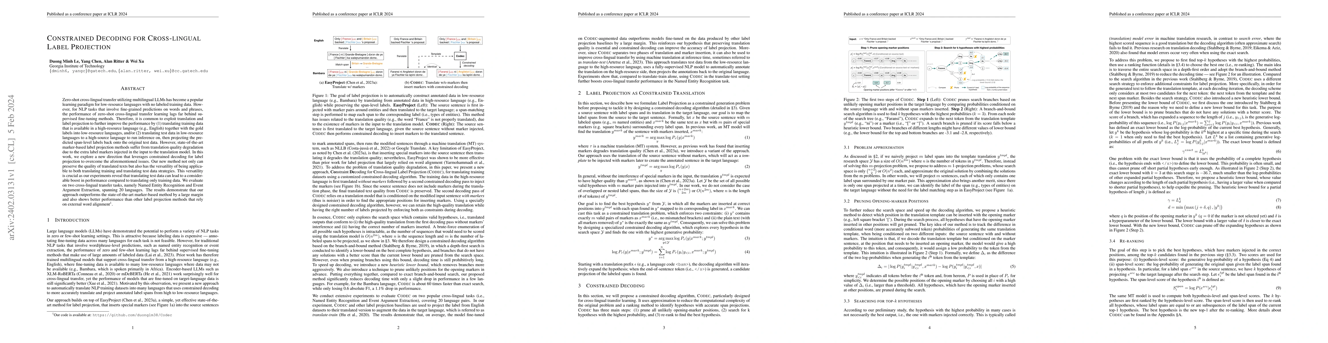 Thumbnail for Constrained Decoding for Cross-lingual Label Projection
