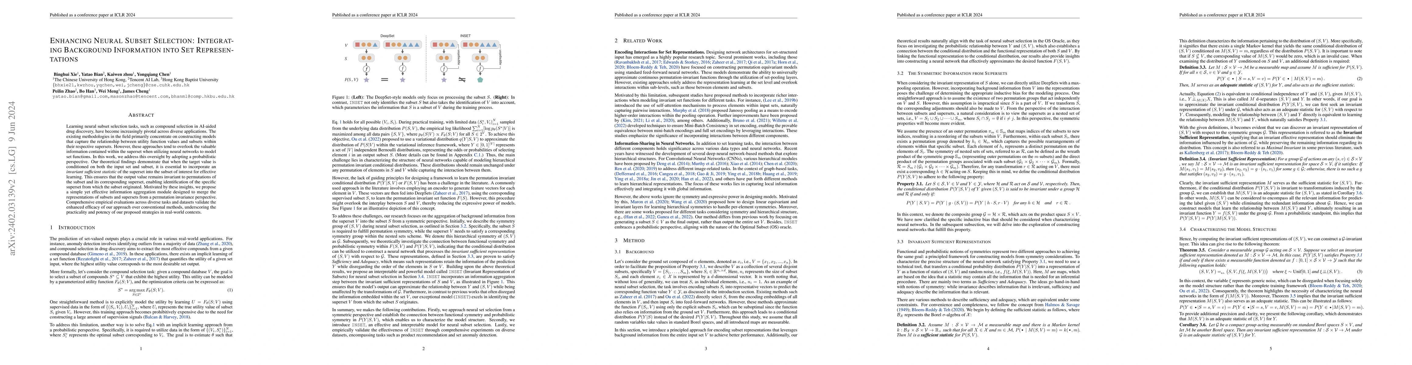 Thumbnail for Enhancing Neural Subset Selection: Integrating Background Information
  into Set Representations