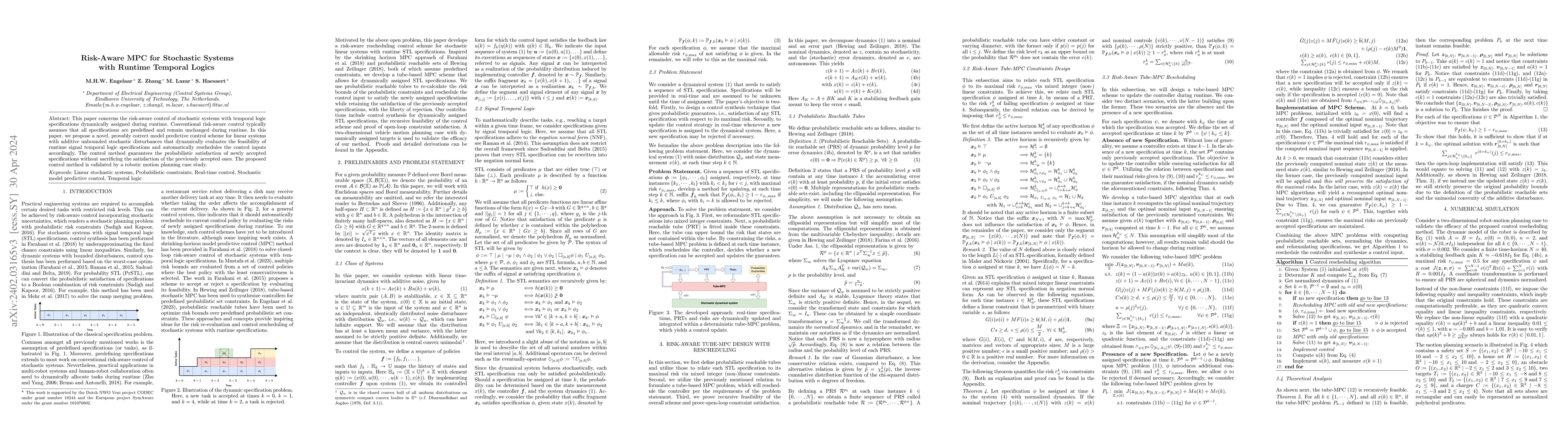 Thumbnail for Risk-Aware MPC for Stochastic Systems with Runtime Temporal Logics