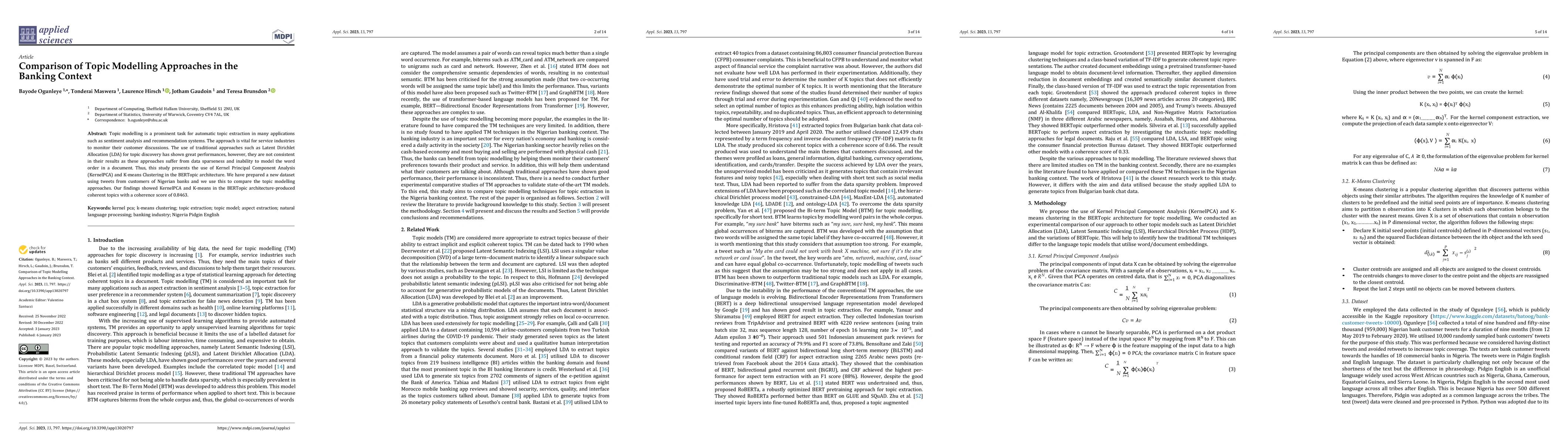 Thumbnail for Comparison of Topic Modelling Approaches in the Banking Context